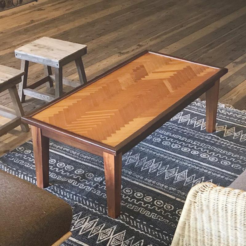 ヘリンボーンテーブル キャンプ ローテーブル Herringbone Vintage