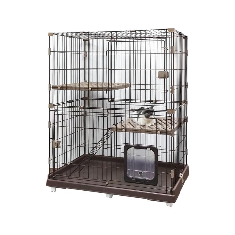 RAKU 猫ケージ 大型 キャットケージ 猫ハウス ワイド扉 組立簡単 多頭