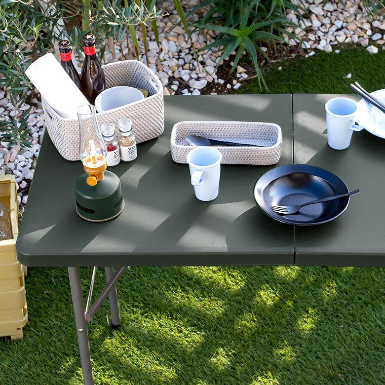 折りたたみ式アウトドアテーブル オリーブグリーン 折りたたみ式