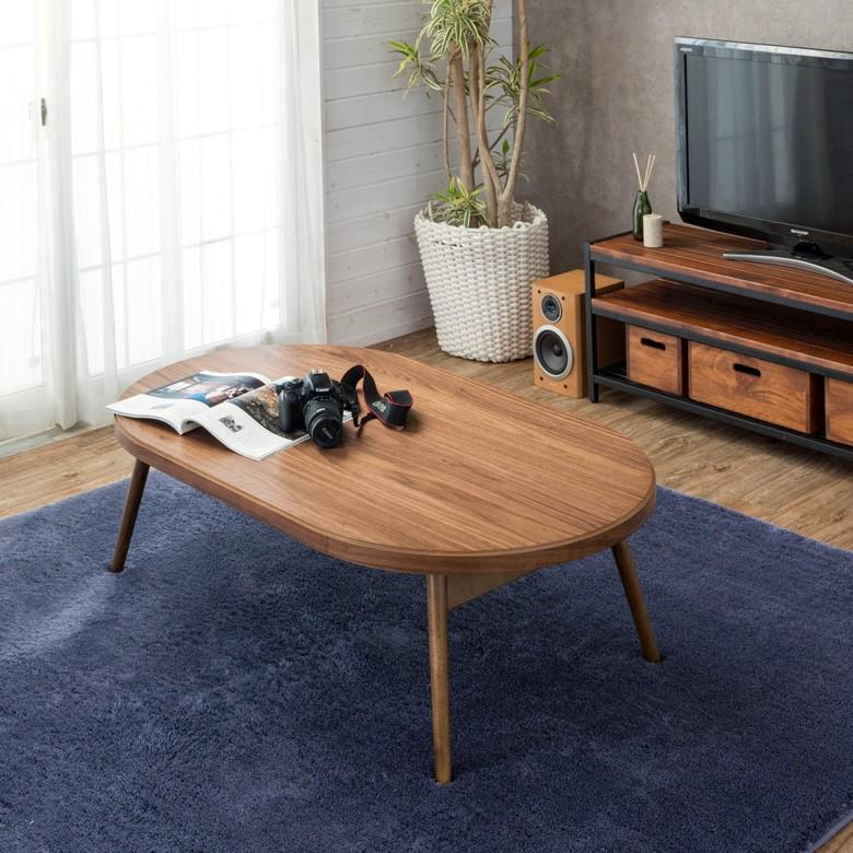 こたつ テーブル 楕円形 幅120×72cm 高さ36cm コタツ 天然木製