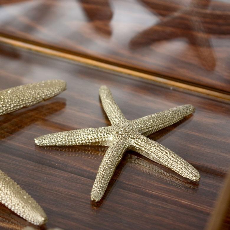 スターフィッシュ ヒトデ 貝殻 オブジェ インテリア 置物 白 ゴールド