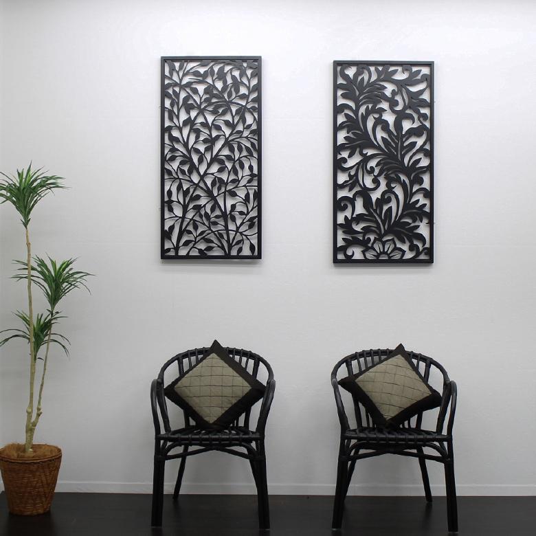 アートパネル 壁掛け 木製 50×100cm リゾート 壁飾り 木彫り 彫刻