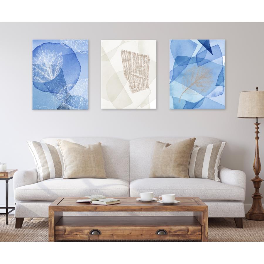 アート パネル インテリア 涼し気なブルー 3枚セット サイズを選べる