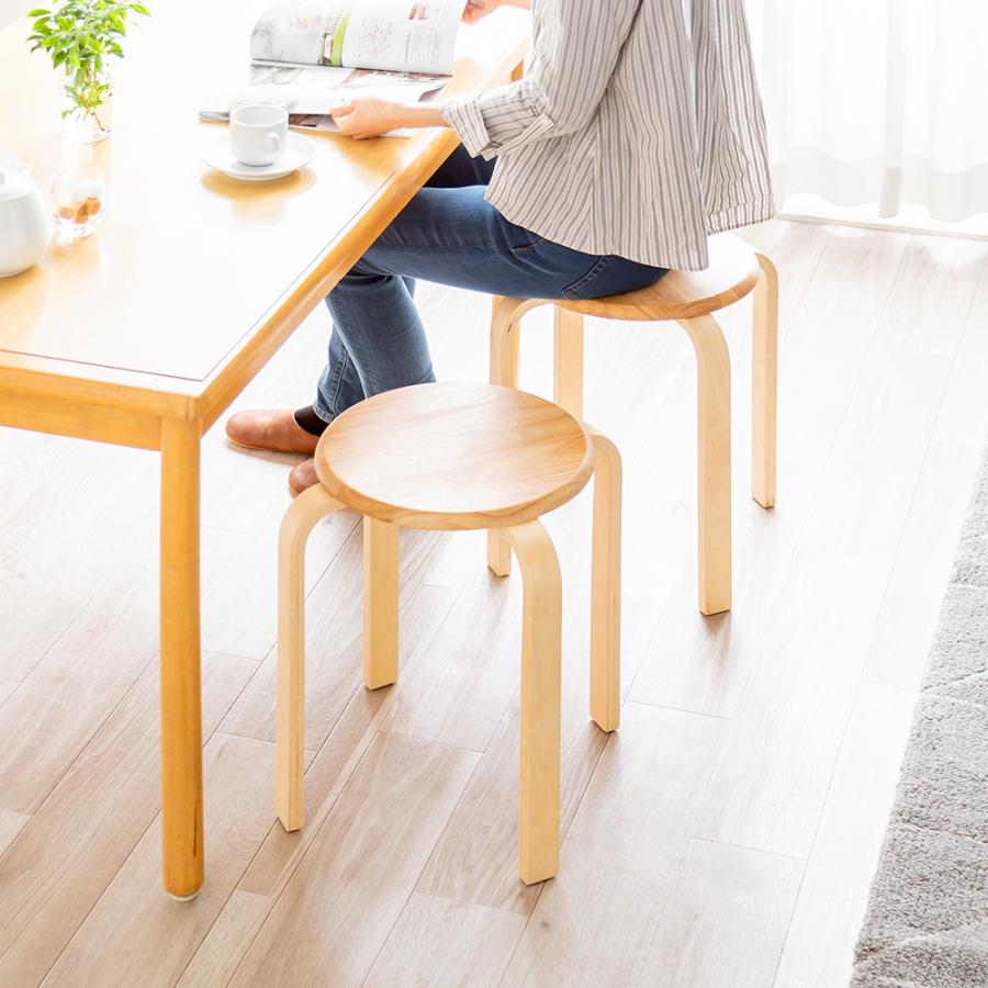 イーサプライ（e-supply） スツール 木製 5脚セット 天然木 丸椅子