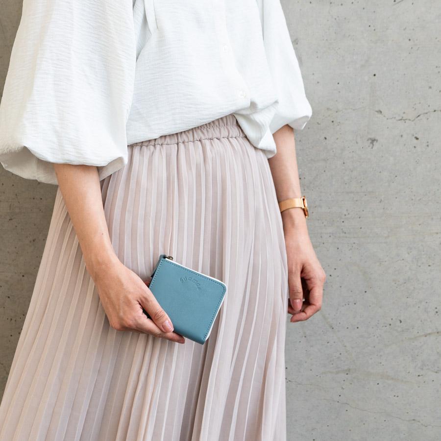 kanmi（カンミ） 二つ折り 財布 本革 革 レディース L字ファスナー