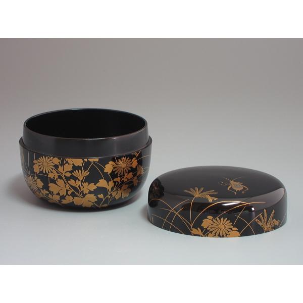 S716棗『秋の宵』『月に秋草内鈴虫蒔絵』『志路川作』共箱茶道具