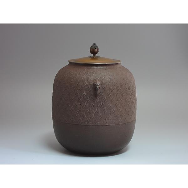 棗形釜 亀甲地紋 初代 畠春斎造 共箱 : 茶道具商 越中屋 - 通販