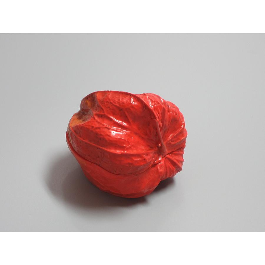 香合 乾漆 鬼灯 茶道具 木箱付 内側金 作者：畦地粒俵作（あぜち）