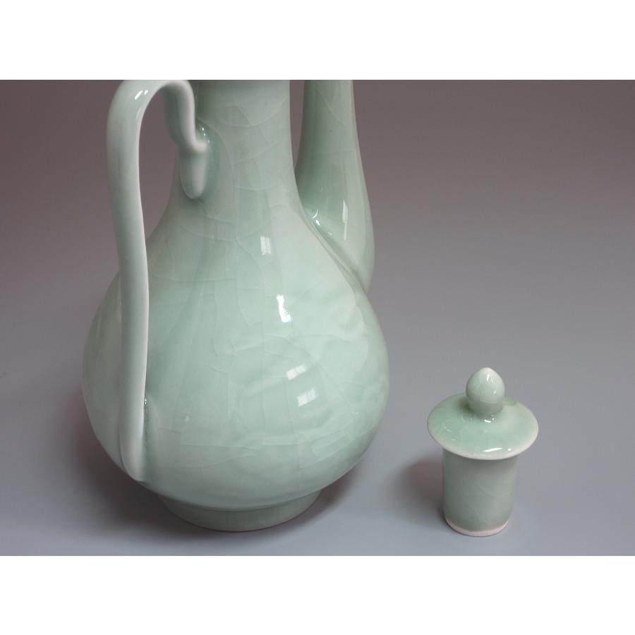 中国龍泉窯 青磁雲鶴紋水注／水指／水瓶／急須／ティーポット （本体