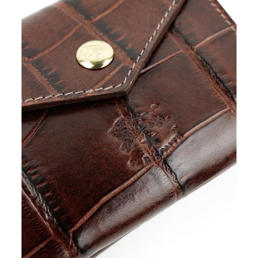 IL BISONTE（イルビゾンテ） クロコ型押しレザー がま口財布