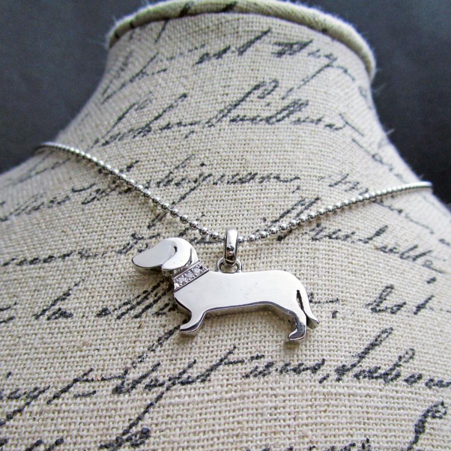 ダックスフンド ネックレス レディース ペンダント スワロフスキー