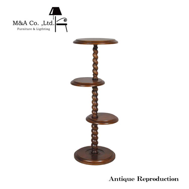 螺鈿細工 引き出し收納 木彫 花台 電話台 置物台 サイドテーブル2点