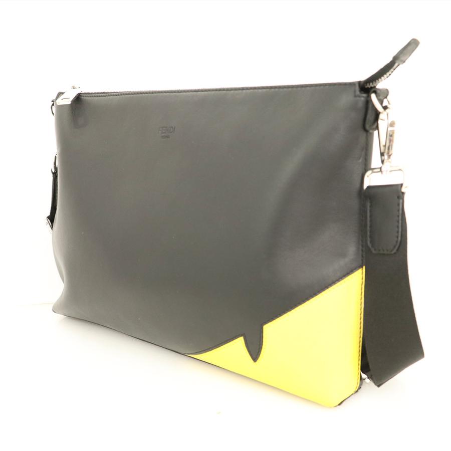 フェンディ FENDI モンスター ブラック × イエロー レザー ショルダー