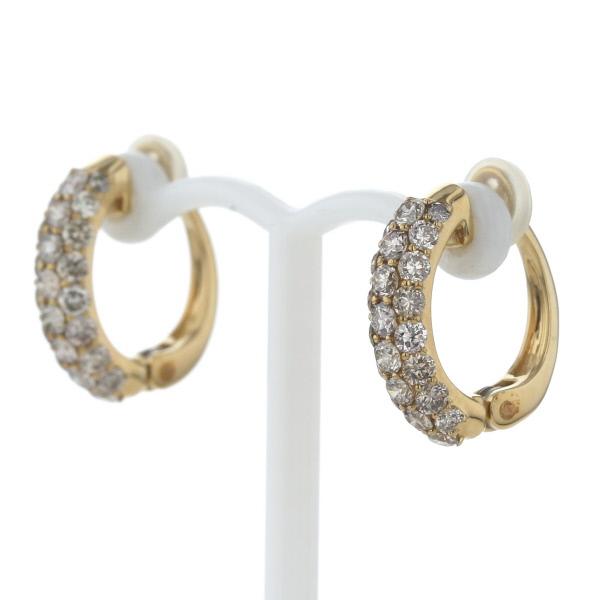 GSTV K18YG イヤリング ピアリング ブラウンダイヤモンド0.75ct/0.75ct