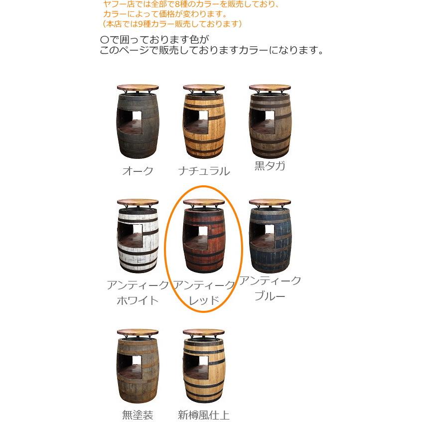 ウイスキー樽 ラック付きバーテーブル（天板600φ）（アンティーク