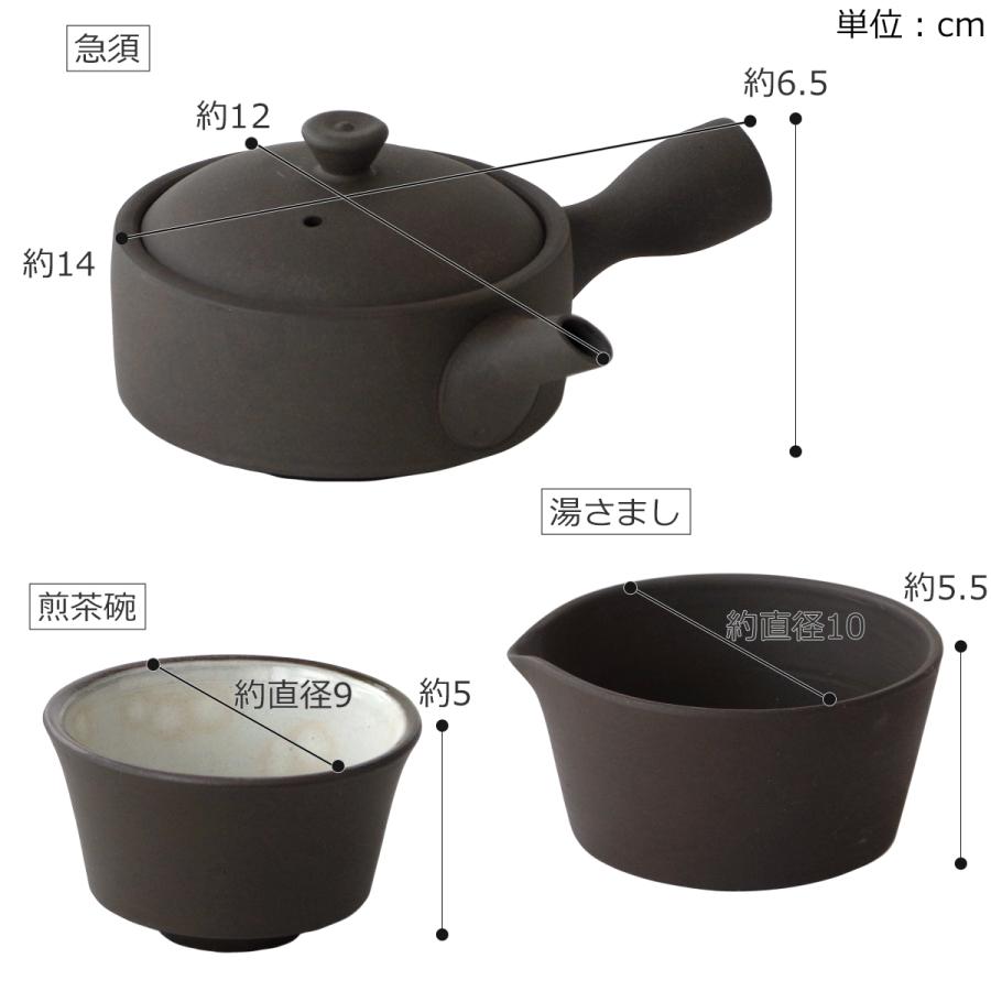 かもしか道具店 急須 直 150 セット 茶時間 日本製 萬古焼 陶器 茶器