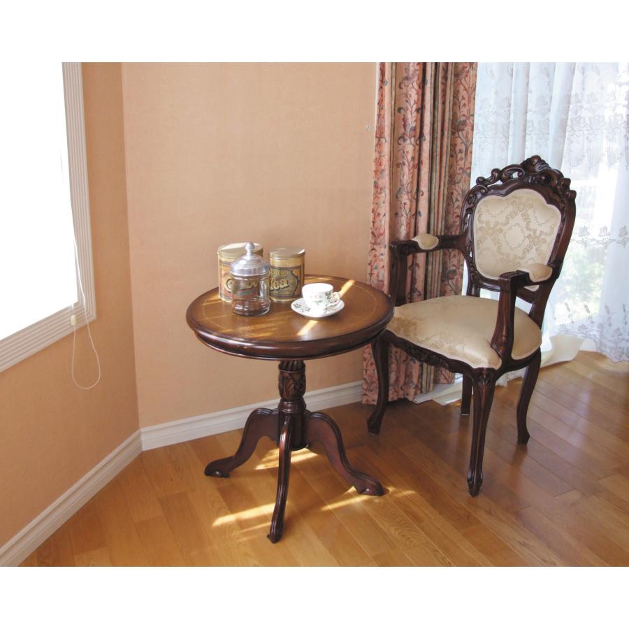 サイドテーブル 丸 アンティーク おしゃれ 猫脚 カフェテーブル 木製