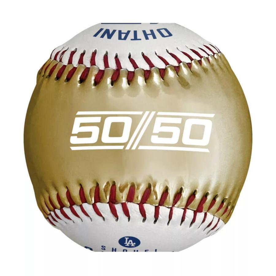 大谷翔平 LA ドジャース 50/50 達成記念 ゴールド/ホワイト 硬式ボール