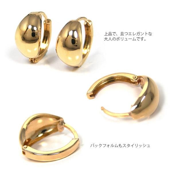 月甲 中折れ フープ ピアス ムーンピアス K18YG 18金 18k イエロー