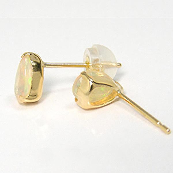 オパール ピアス 18k K18YG 18金 エチオピア産 イエロー ゴールド