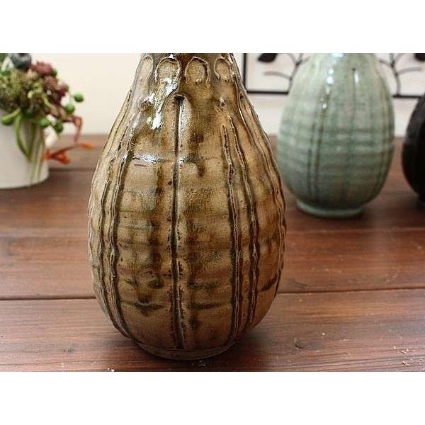 手造り 鶴首花瓶(黄瀬戸貫入入り) (和食器 花器 花瓶 手づくり 多治見