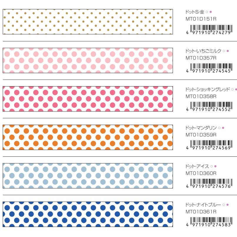mt マスキングテープ 1P ドット柄 水玉 15mm×7m【カモ井 かわいい