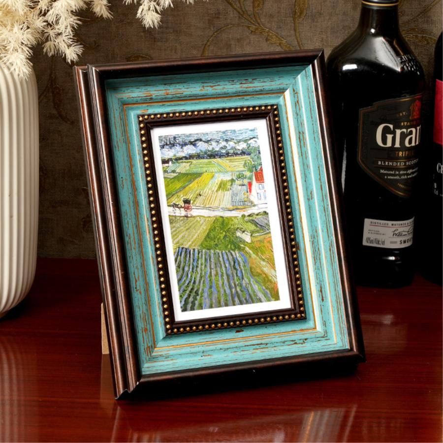 フォトフレーム 写真立て L判 壁掛け兼用 アンティーク調 アメリカン