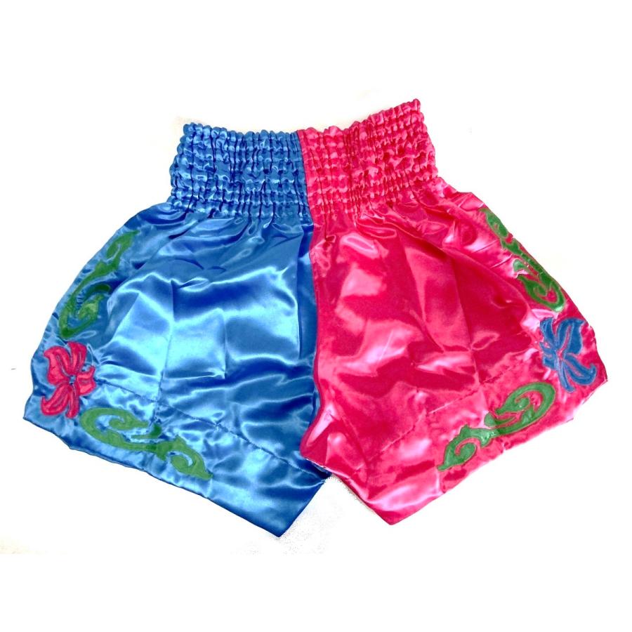 BOON ムエタイ パンツ PINK-BLUE キック ボクシング トランクス ピンク