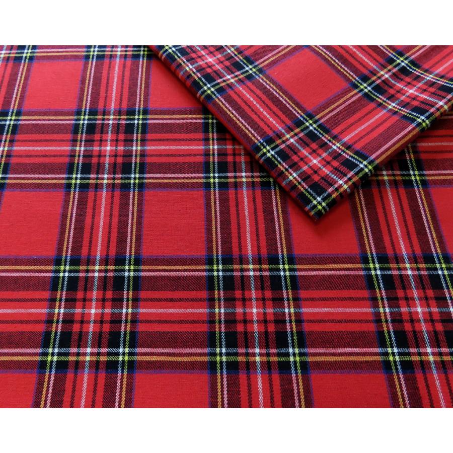 綿100％ テッキング タータンチェック 生地 日本製 先染め