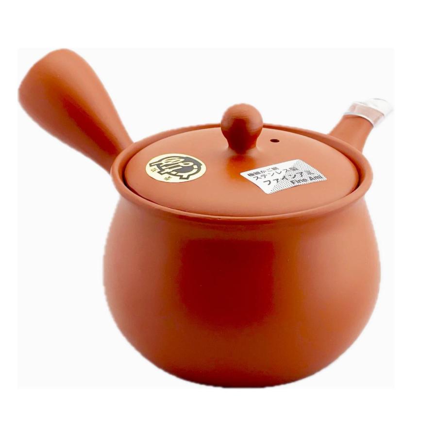 急須 常滑焼 朱泥 ファインアミ急須 340ml 里山窯 機能性茶漉し