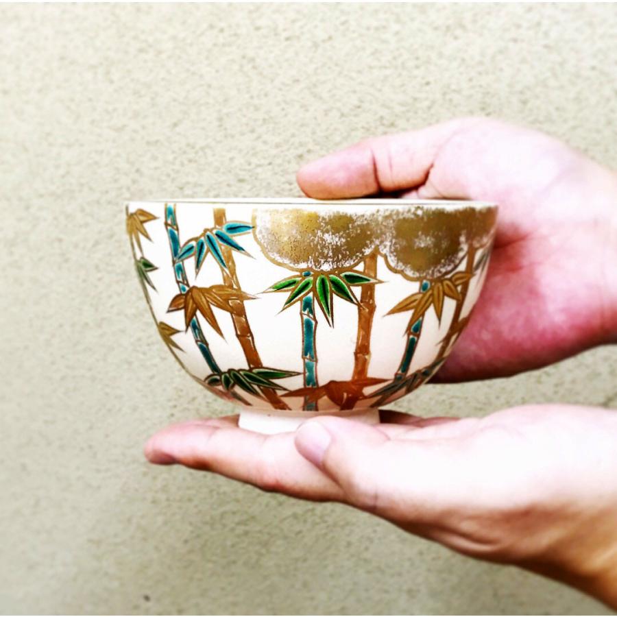 抹茶碗 京焼 仁清写し 竹絵 抹茶茶碗 茶道具 抹茶道具 : 富士銘茶