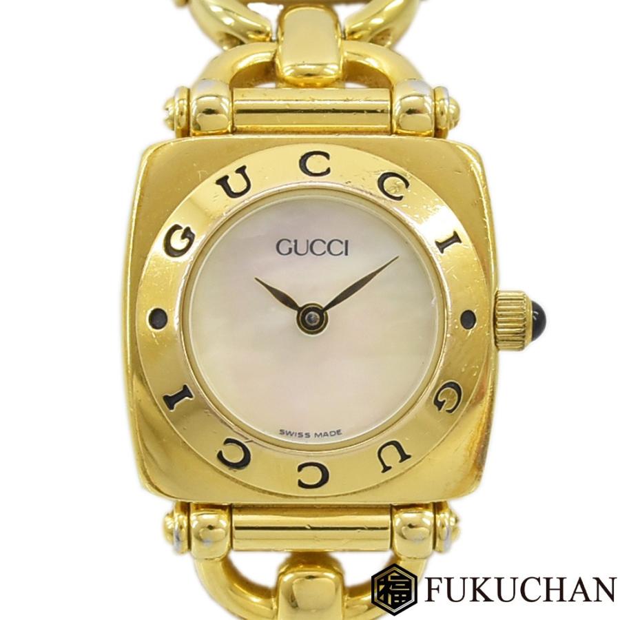 GUCCI（グッチ） GUCCI 6400L レディースウォッチ ゴールド×シェル文字