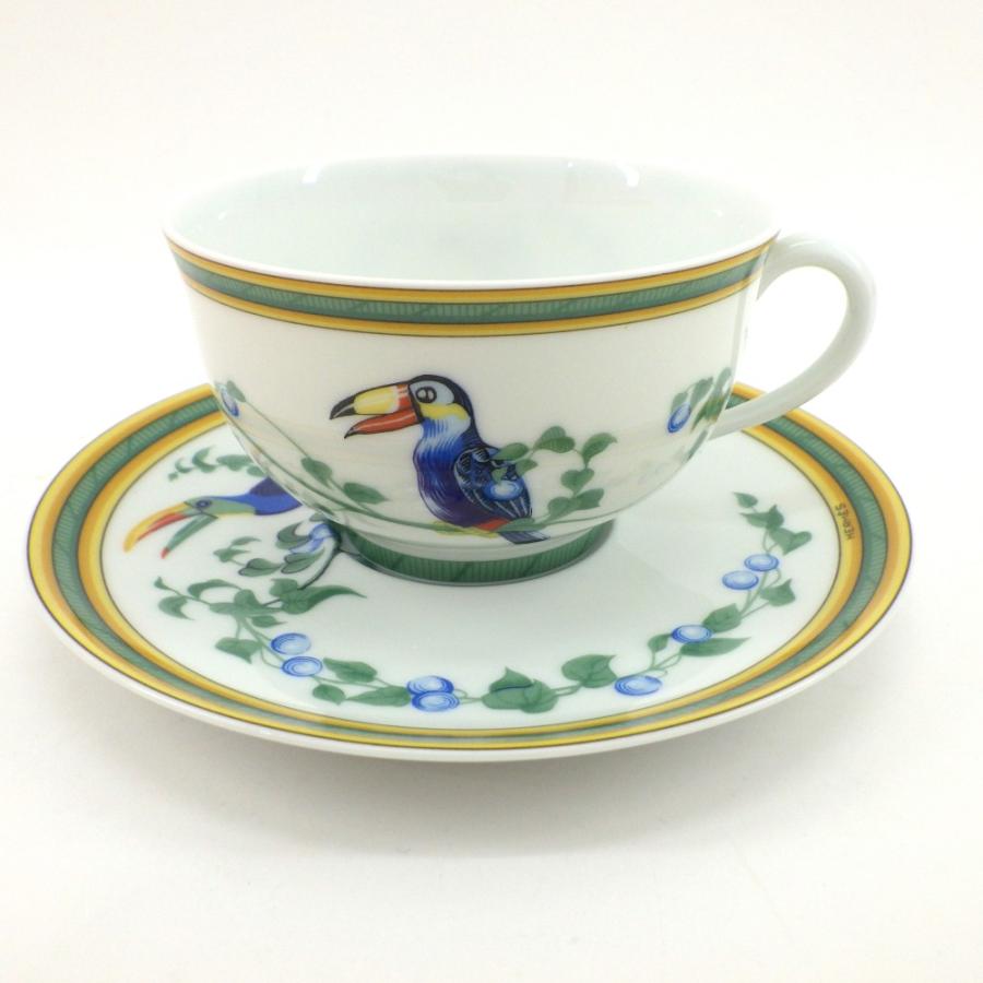 HERMES（エルメス） ティーカップ＆ソーサー トゥカン Toucans 鳥 ペア