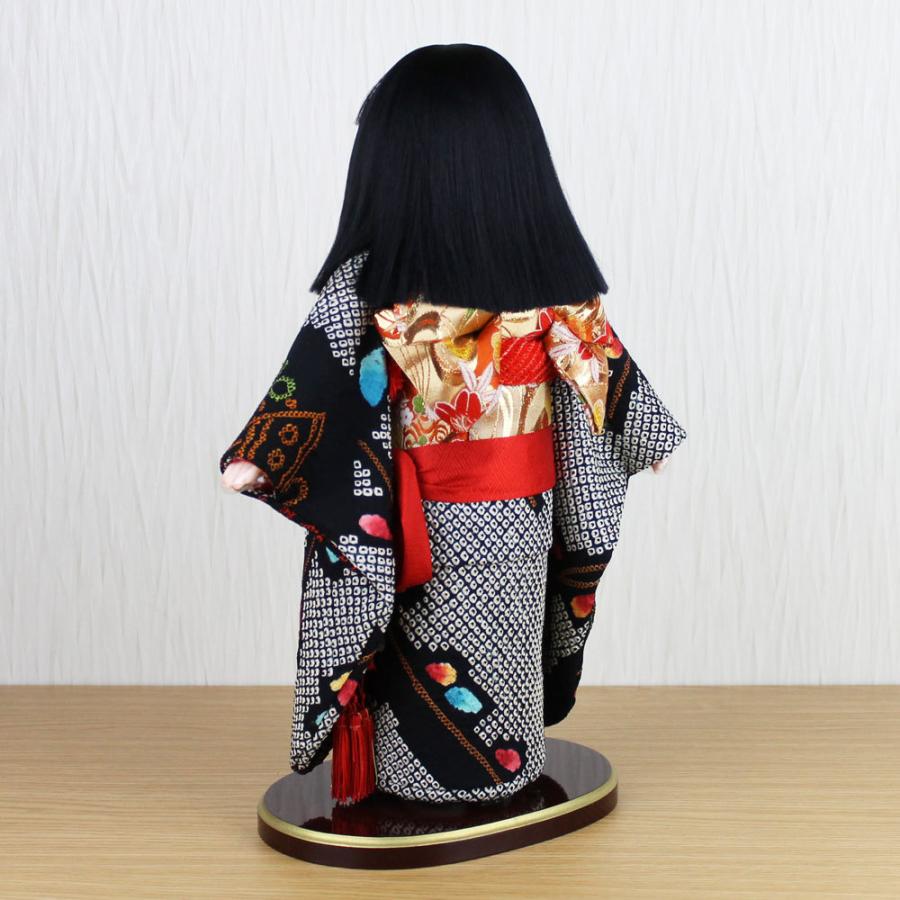 市松人形 小出松寿作(13号 尺二正絹絞り市松人形MYOS3107-116)お出迎え