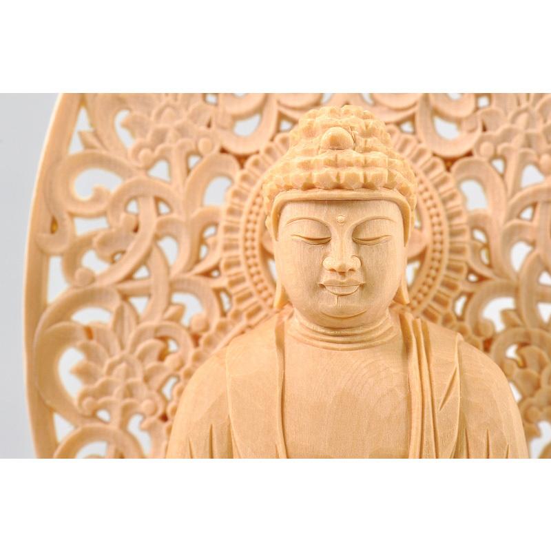 福和屋 仏像 曹洞宗 臨済宗 禅宗 釈迦如来像 桧木上彫木瓜丸台座 唐草