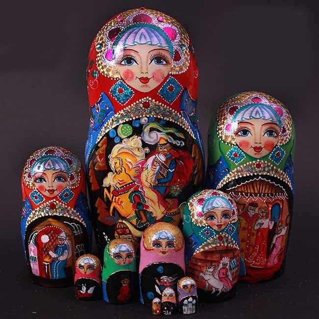 お値下げ】ロシア製 マトリョーシカ 15個 花柄 【公式通販】