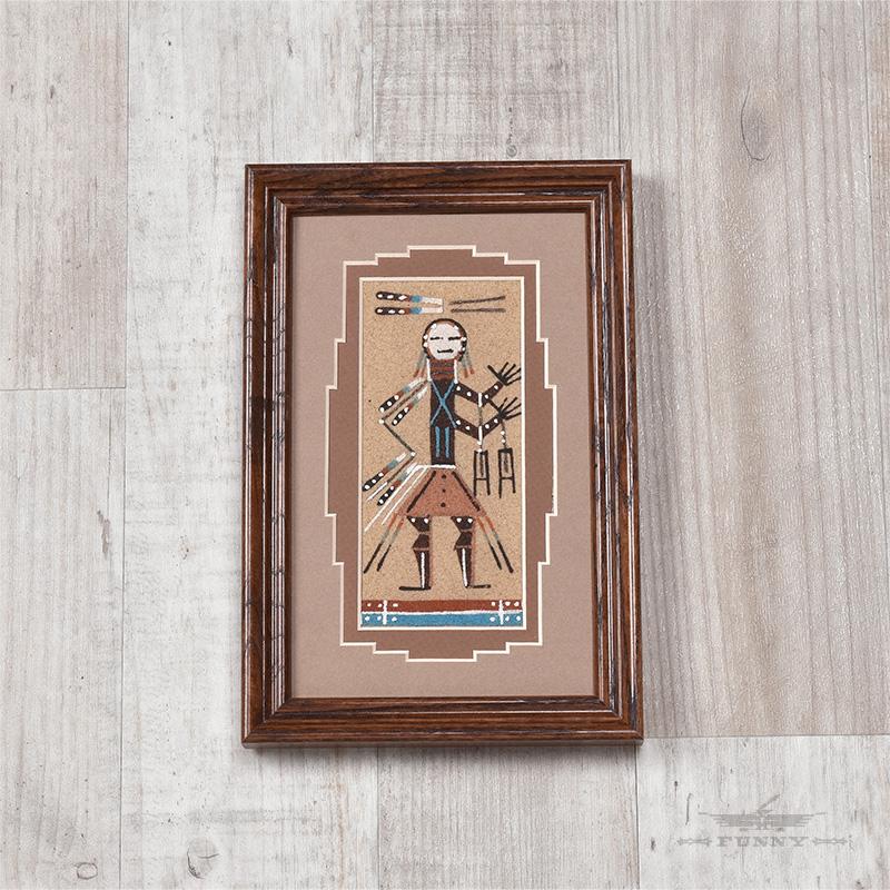 希少品！70's〜ネイティブアメリカン ナバホ族サンドペイント砂絵の