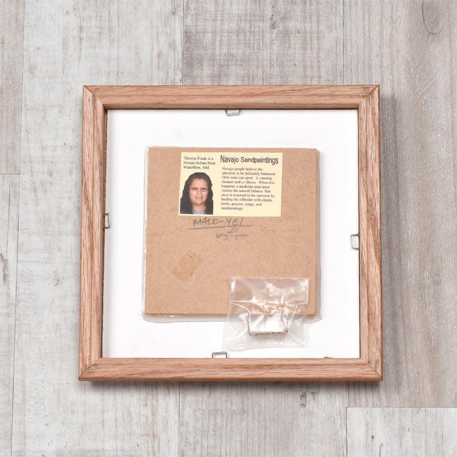 ネイティブアメリカン ナバホ族 木製フレーム 文化的装飾品 砂絵