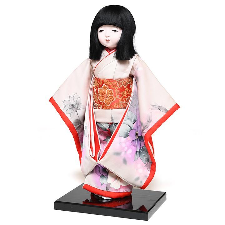 日本人形 市松人形 こもも 玉泉作 正絹 京友禅 着物 伝統工芸品 ケース