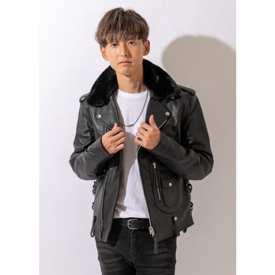 フリーダムレザー 革ジャン レザージャケット メンズ 本革 襟ボア付