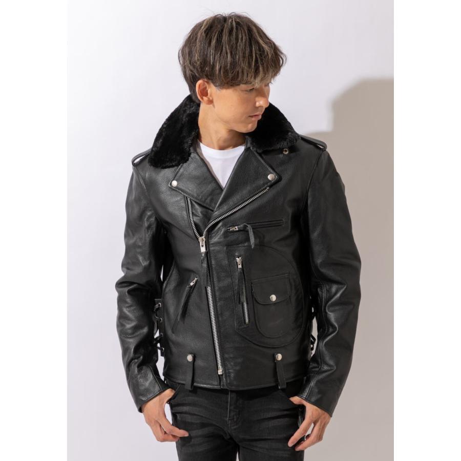 フリーダムレザー 革ジャン レザージャケット メンズ 本革 襟ボア付