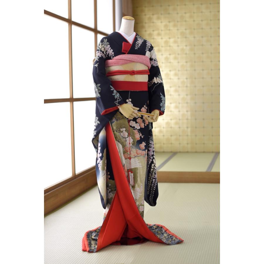 レンタル 引き振袖 黒 古典 レトロ 花嫁振袖レンタル 着物レンタル