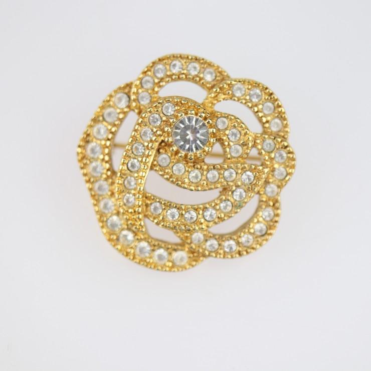 クリスチャンディオール 蜂モチーフ ブローチ ゴールド ラインストーン