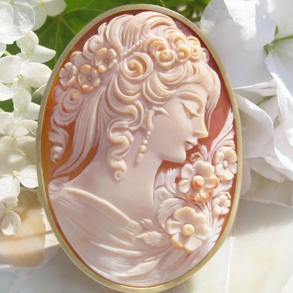 Giuseppe Liverino作 カメオ額装1962年製 A42 Giuseppe Liverino作
