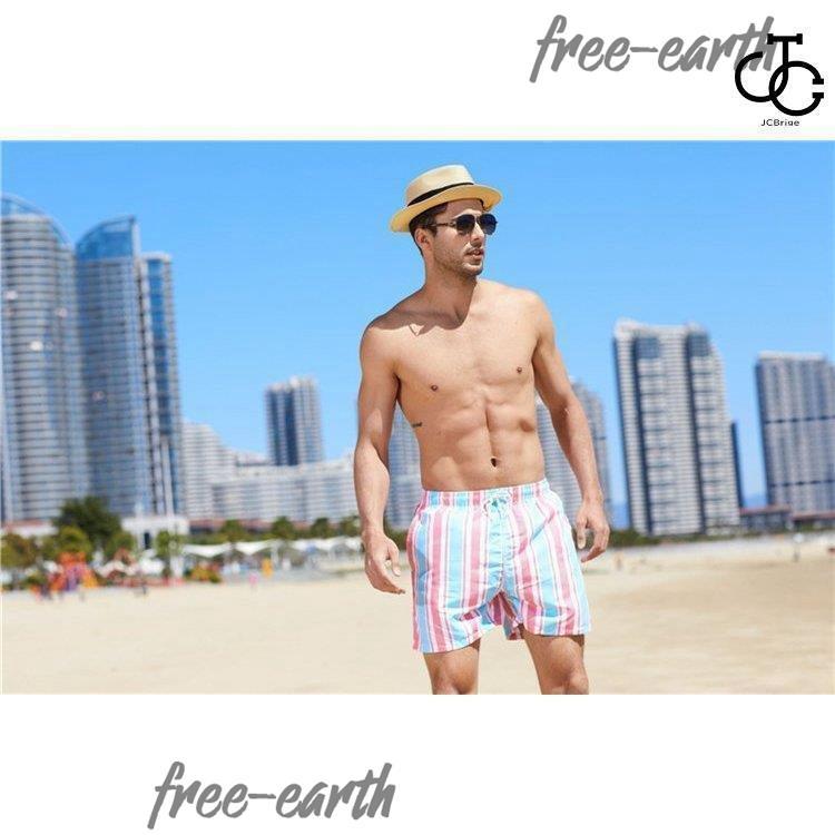 サーフパンツ メンズ 水着 男性用 ストライプ柄 ボードショーツ