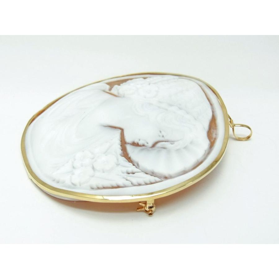 お値下げしました。シェルカメオK18YG イタリア製 イタリア人作家