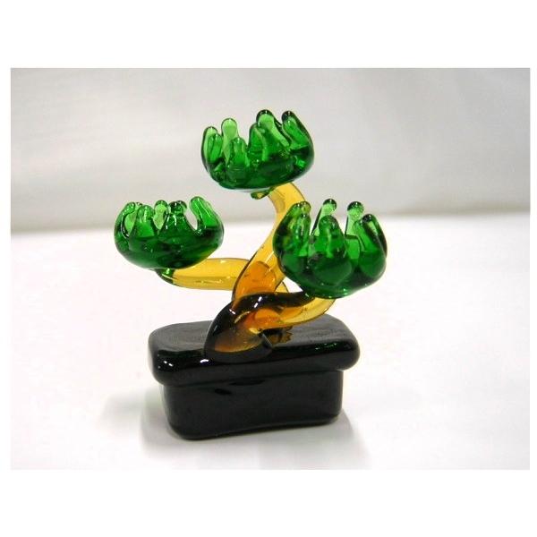 ガラス細工 お正月飾り ミニチュア 雑貨 置物【ミニ盆栽 桜・松