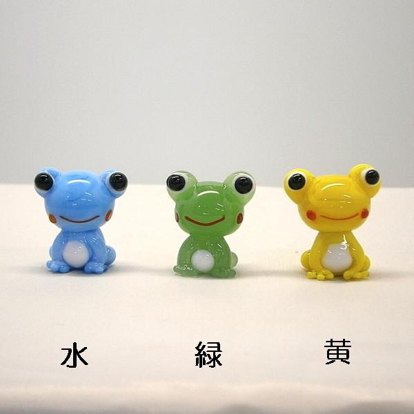 ガラス細工 可愛いかえる インテリア雑貨 ミニチュア 置物【カラフル