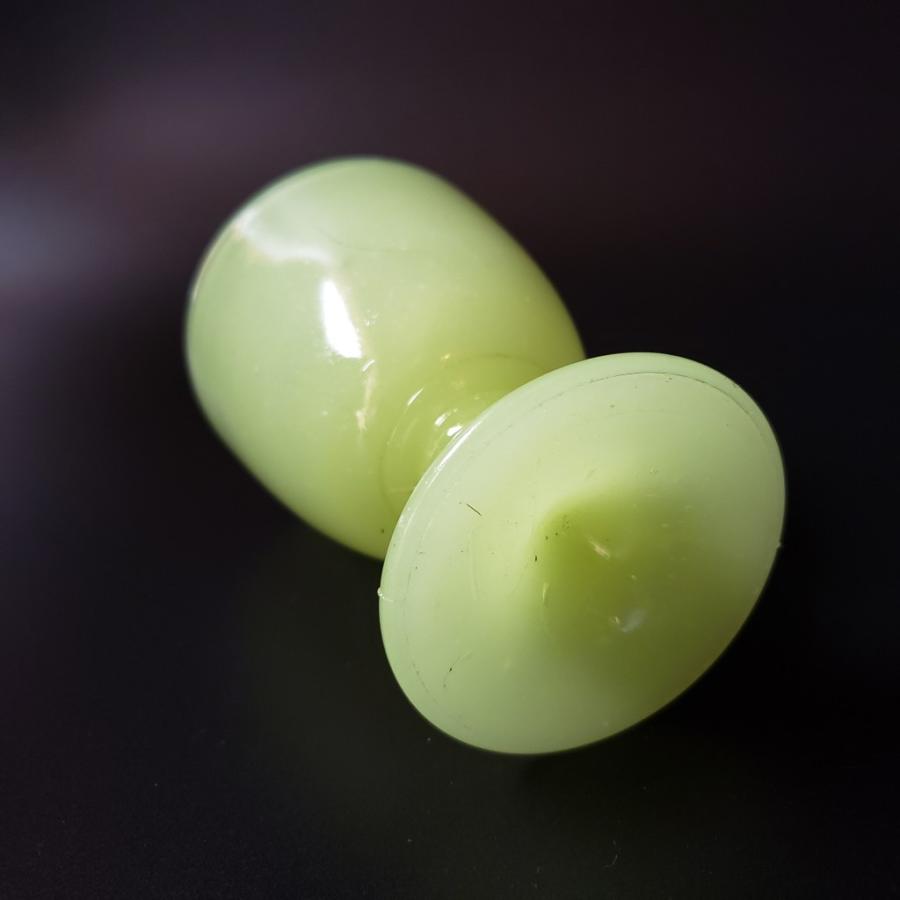 ウランガラス なつめ型 氷コップ KYマーク 【明治 大正】アンティーク