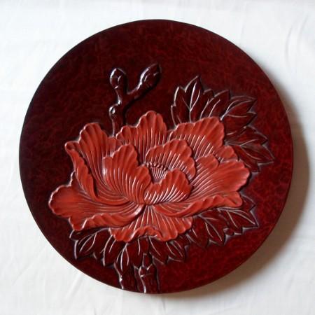 鎌倉彫 平 皿 八寸 牡丹 朱入り : 鎌倉彫廣堂 - 通販 - Yahoo!ショッピング